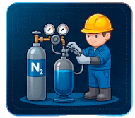 Заправка пневмогидроаккумуляторов азотом